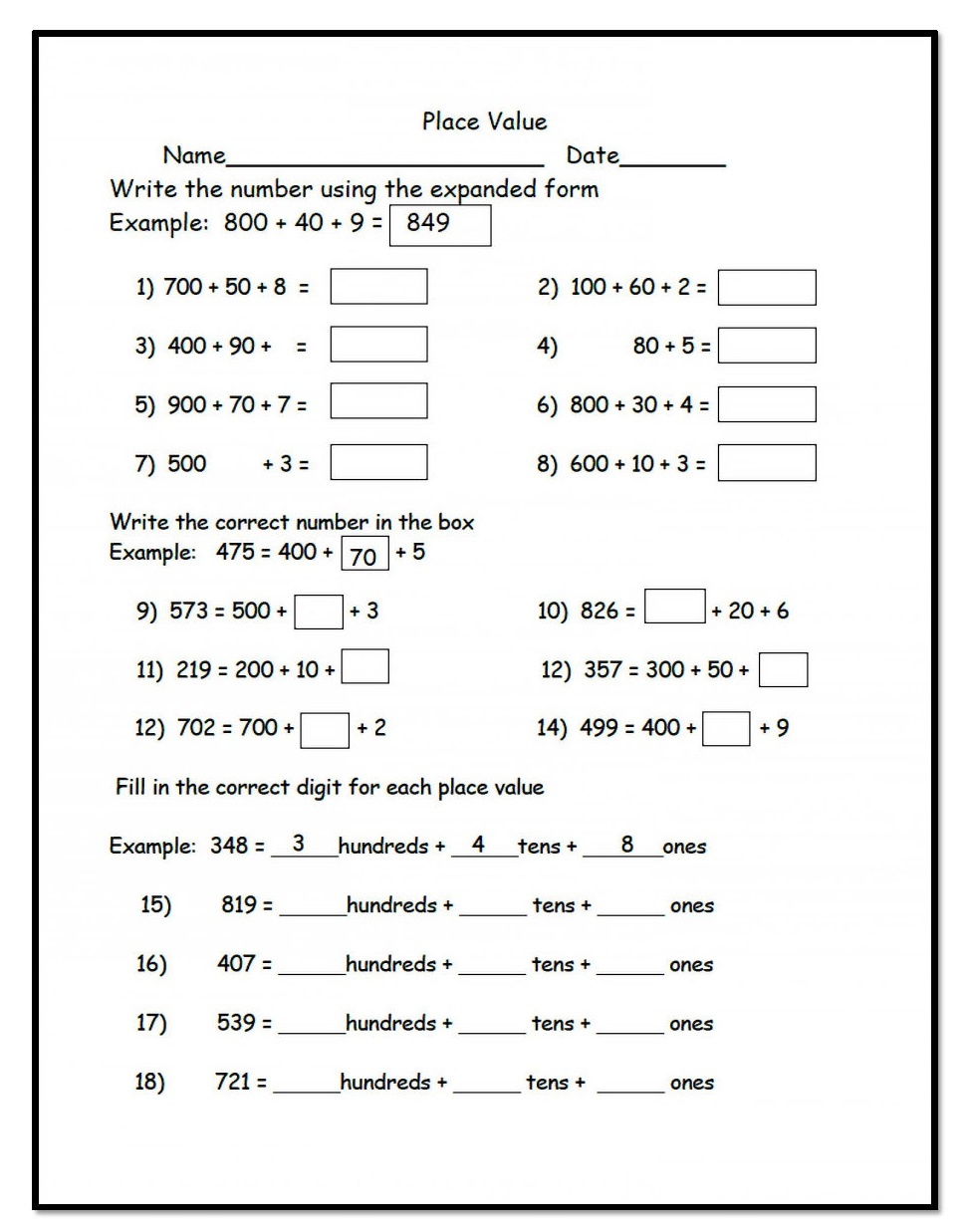 12 Good Examples Of 1st Grade Worksheets Free Download ...