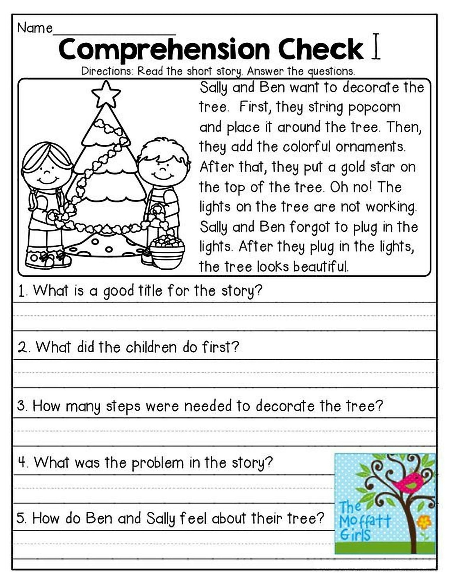 December Reading Comprehension Passages For Kindergarten Reading 