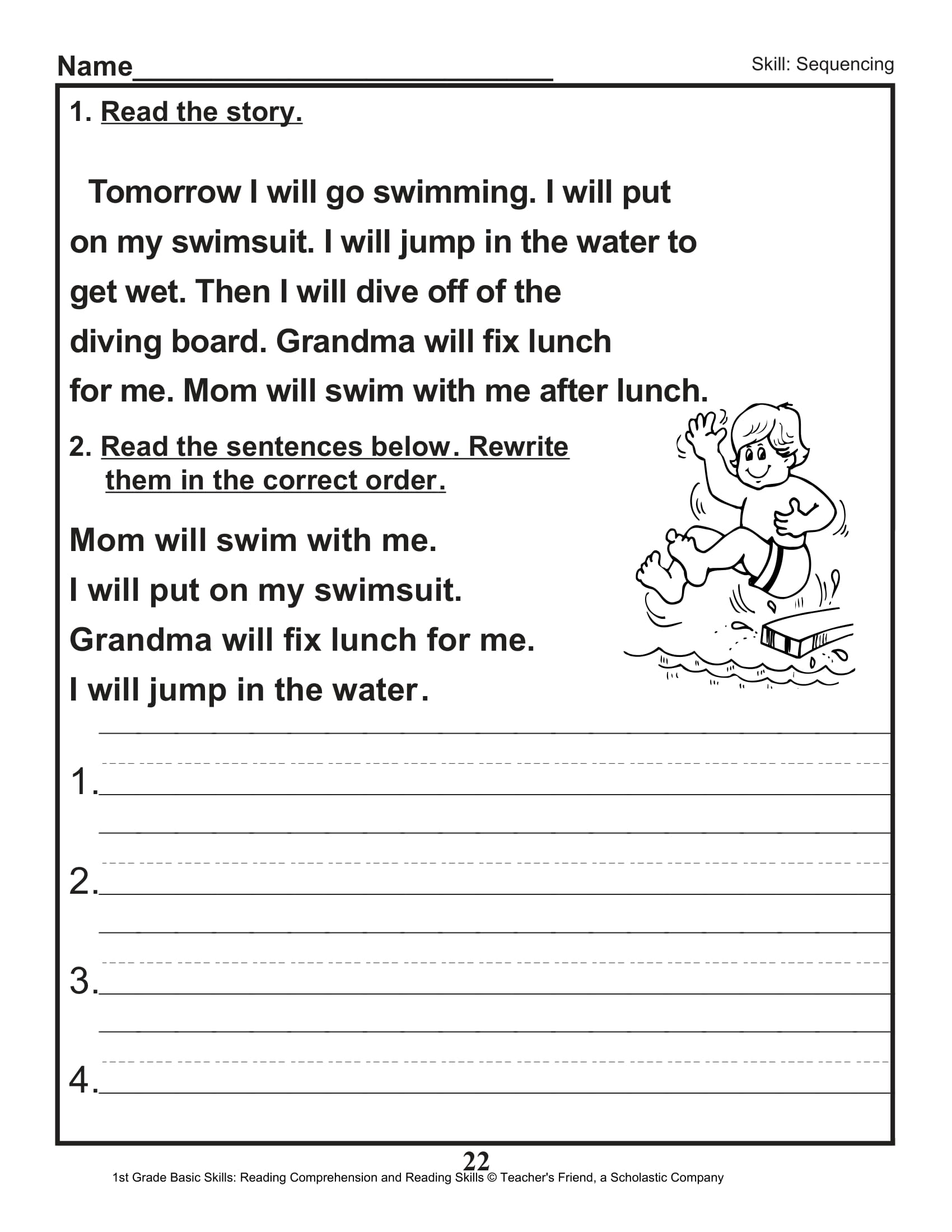 40 Scholastic 1st Grade Reading Comprehension Skills