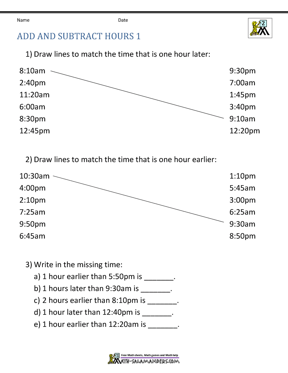 Time Addition And Subtraction Worksheets | Worksheet Hero