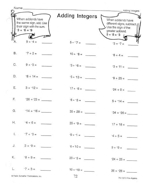 math-worksheets-about-integers