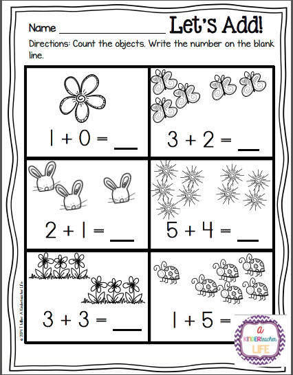 simple addition for kindergarten worksheets worksheet hero