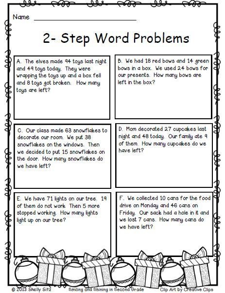 Two Step Word Problems Worksheet