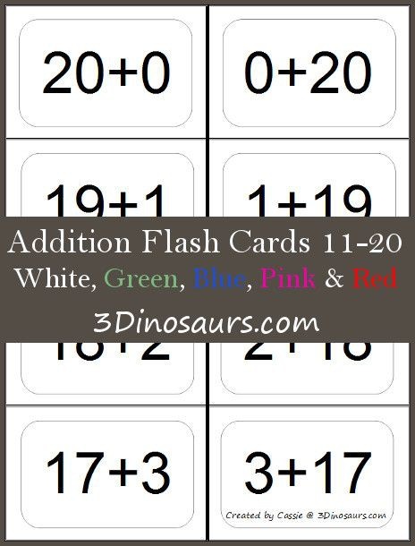 Free Addition Flash Cards