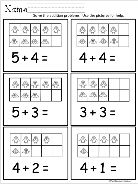 Free Kindergarten Addition Worksheets Free Kindergarten Addition Worksheets