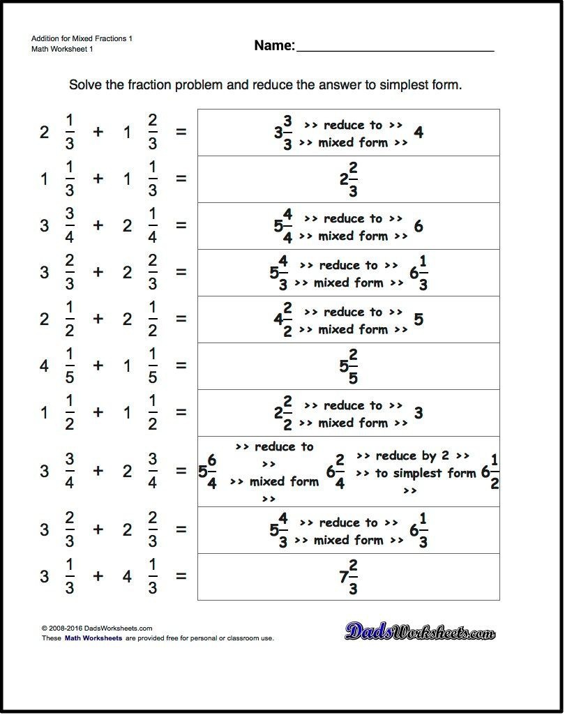 Fraction Addition Problems Worksheets Worksheet Hero