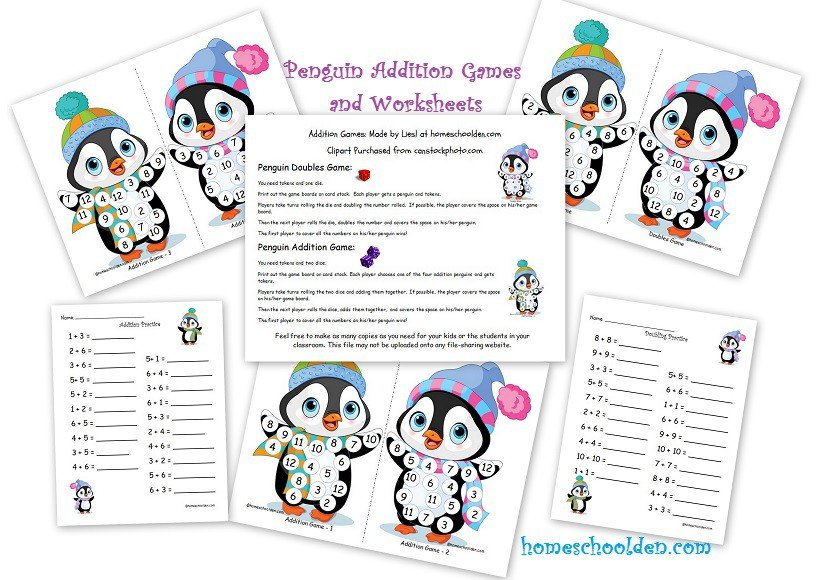 Free Penguin Addition Games And Worksheets Free Penguin Addition Games And Worksheets