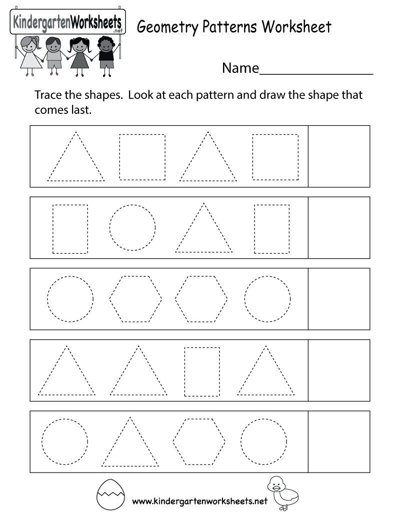 Geometric Shape Pattern Worksheets Worksheet Hero