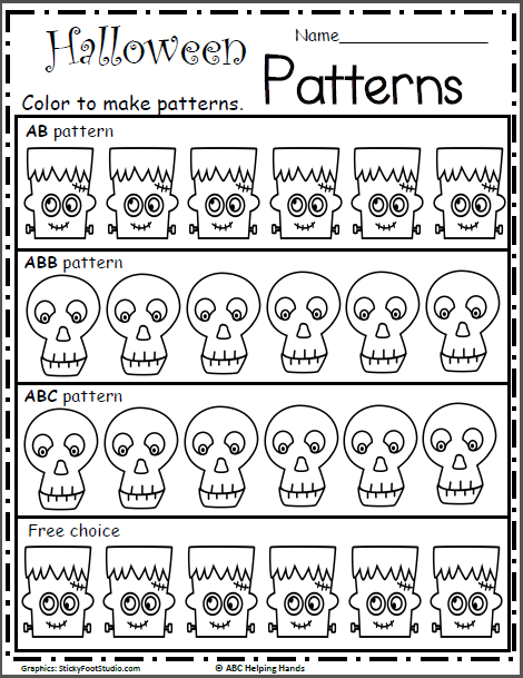 Halloween Pattern Worksheets Worksheet Hero