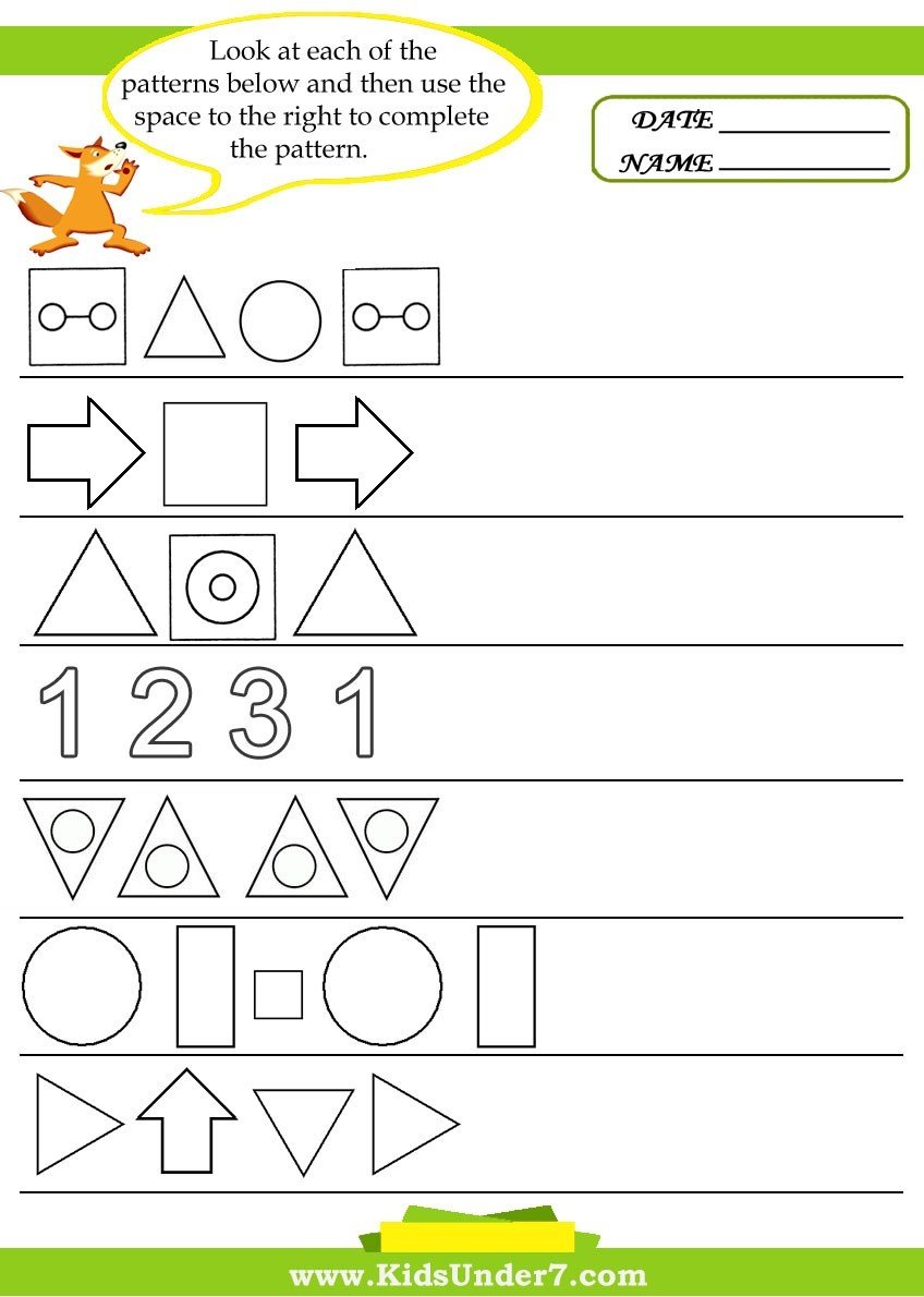 Pattern Recognition Worksheets | Worksheet Hero