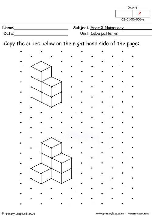 Cube Pattern Worksheets | Worksheet Hero