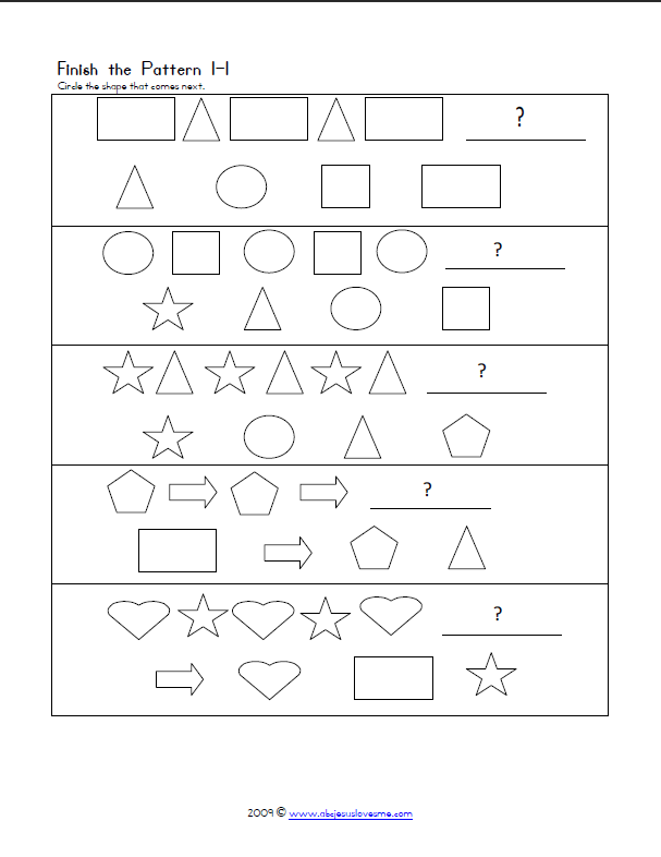Visual Pattern Worksheets | Worksheet Hero