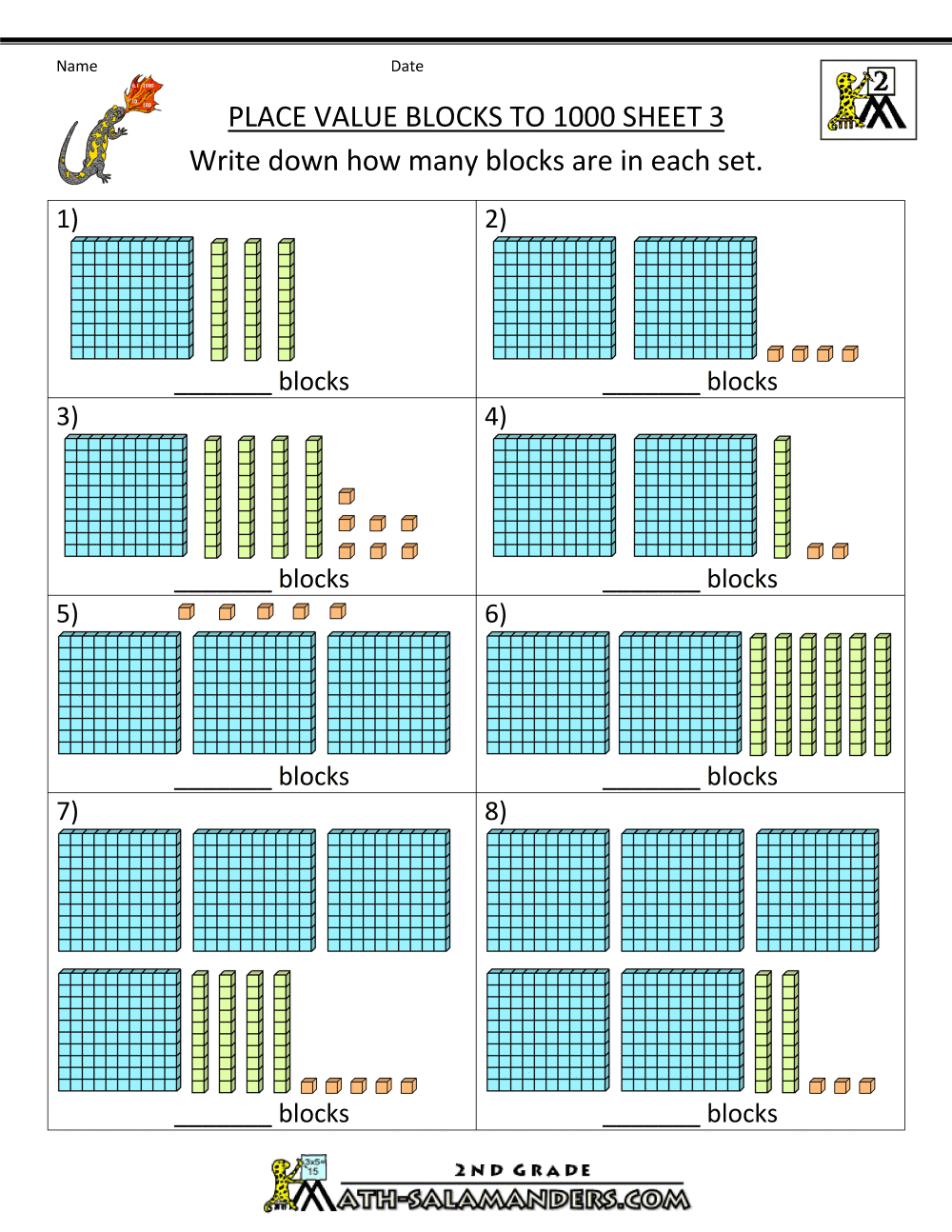 Place Value Blocks With  Digit Number