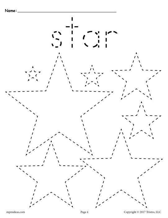 Traceable Star Pattern Worksheets | Worksheet Hero