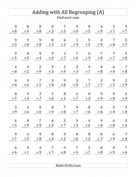 100 problem addition worksheets worksheet hero