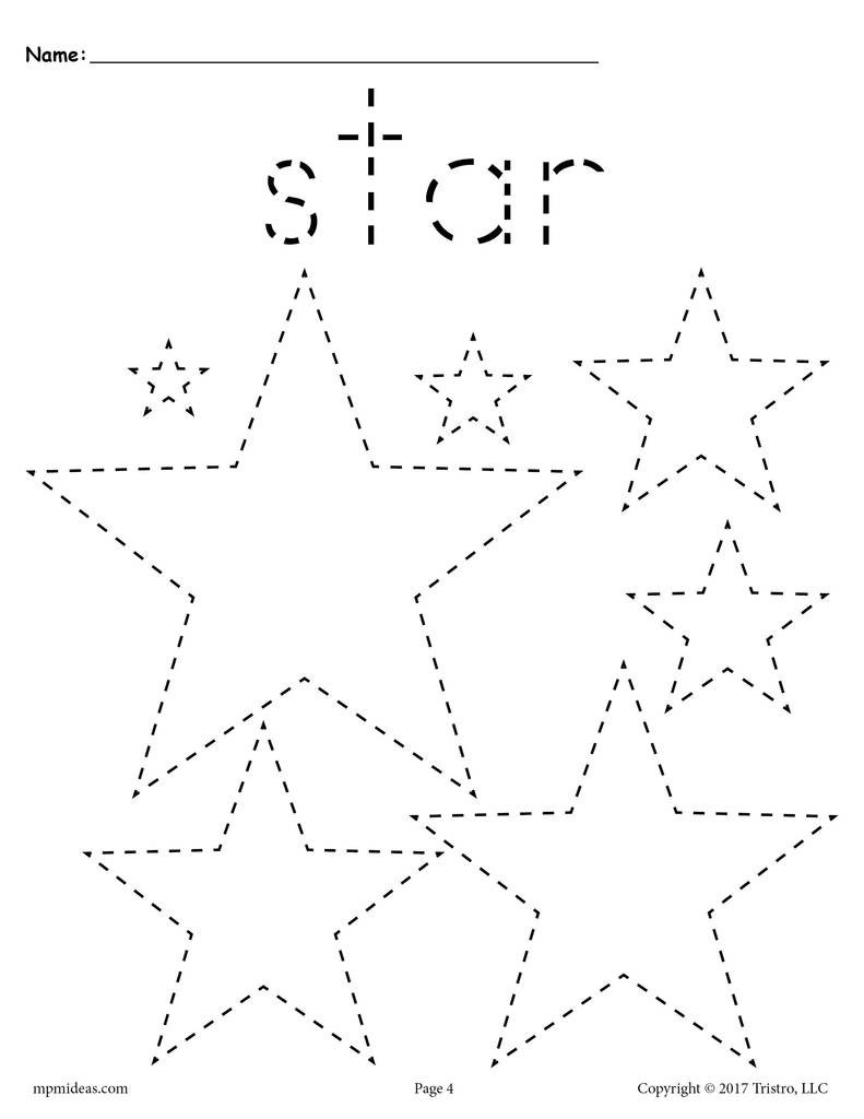 Star Pattern To Trace Worksheets Worksheet Hero