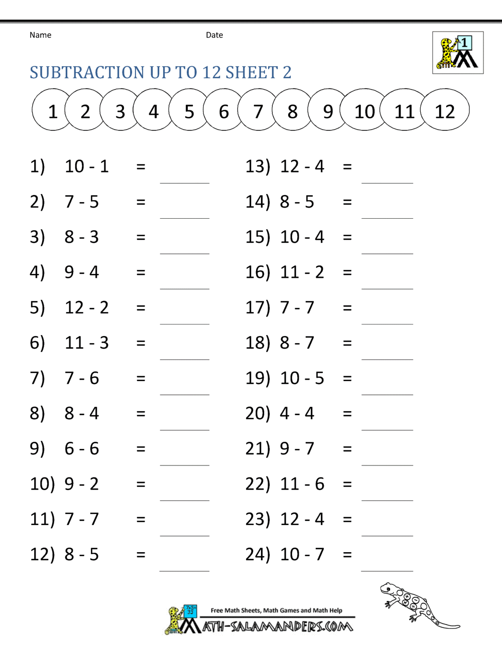 Addition Practice For 1st Grade