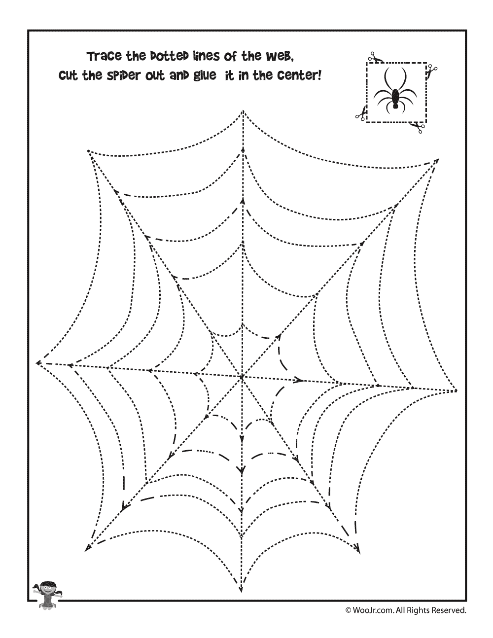 Spider Cut Out Pattern Worksheets | Worksheet Hero