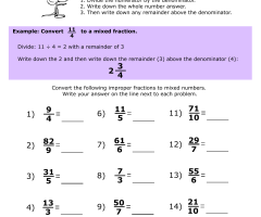 Improper Fractions To Mixed Numbers Worksheets