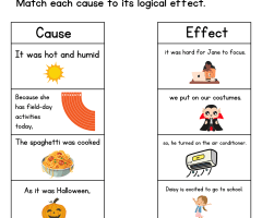Cause And Effect Worksheets
