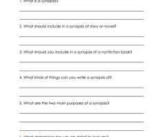 Synopsis Writing Worksheets