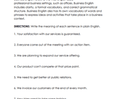 Business English Worksheets