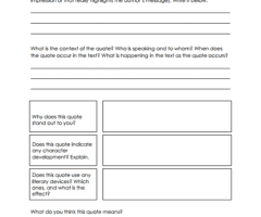 Quote Analysis Worksheets