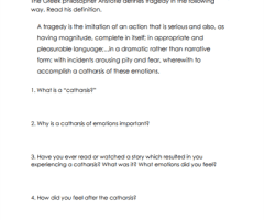 Catharsis Worksheets
