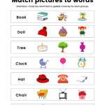 Matching Pictures To Words Worksheets