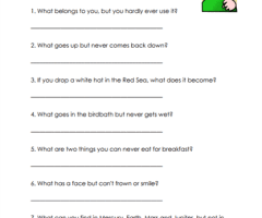 Riddles And Clues Worksheets