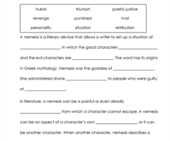 Nemesis Worksheets