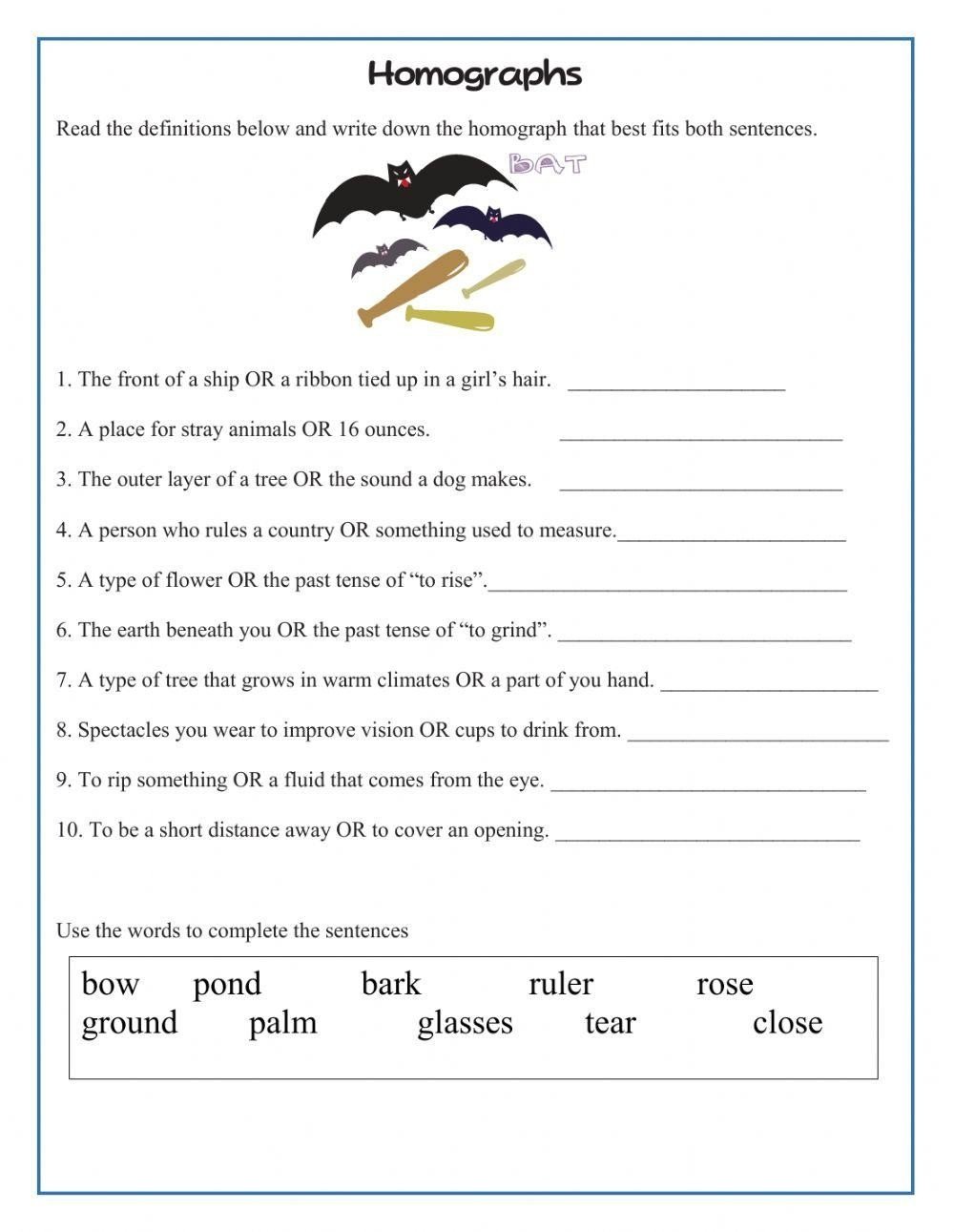 Homographs Worksheets Worksheets Worksheet Hero Homographs Worksheets Worksheets Worksheet Hero