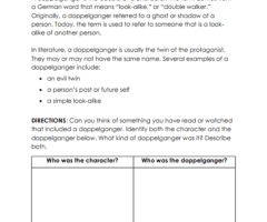 Doppelganger Worksheets