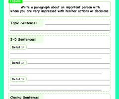 Paragraph Writing Worksheets