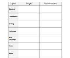 Evaluating Speakers Worksheets
