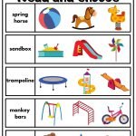 Playground Vocabulary 2 Read and Choose Worksheet for Kindergarten and …