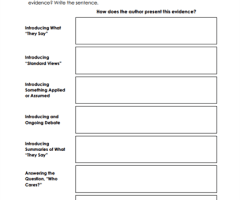 Presenting Evidence Worksheets