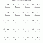 3 Digit Multiplication Worksheets Grade 5