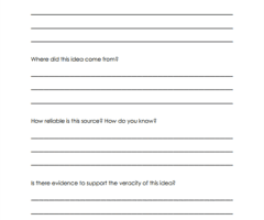 Challenging Ideas Worksheets