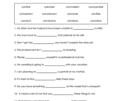 SAT Vocabulary Words Worksheets