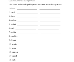 4th Grade Spelling Words Worksheets