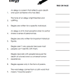 Elegy Worksheets – 15 Worksheets.com