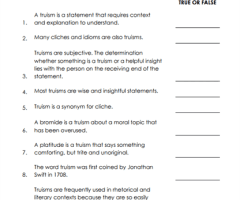 Truism Worksheets