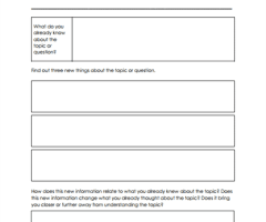 Gathering Information Worksheets