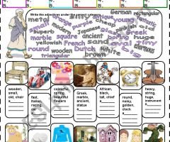 Order Of Adjectives Worksheets