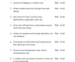 Mood And Tone Worksheets
