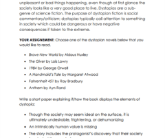 Dystopia Worksheets