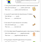 Division word problems with remainders (1) – Division Maths Worksheets …