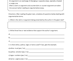 Argumentative Research Worksheets