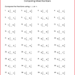 Comparing Mixed Numbers – Math Review Worksheets
